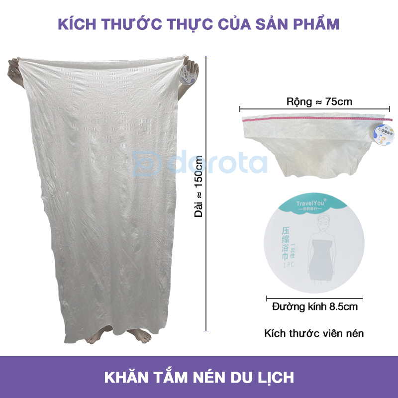 Mô tả Khăn tắm nén du lịch 70x140cm an toàn loại dày DOROTA - KTN1 - 2
