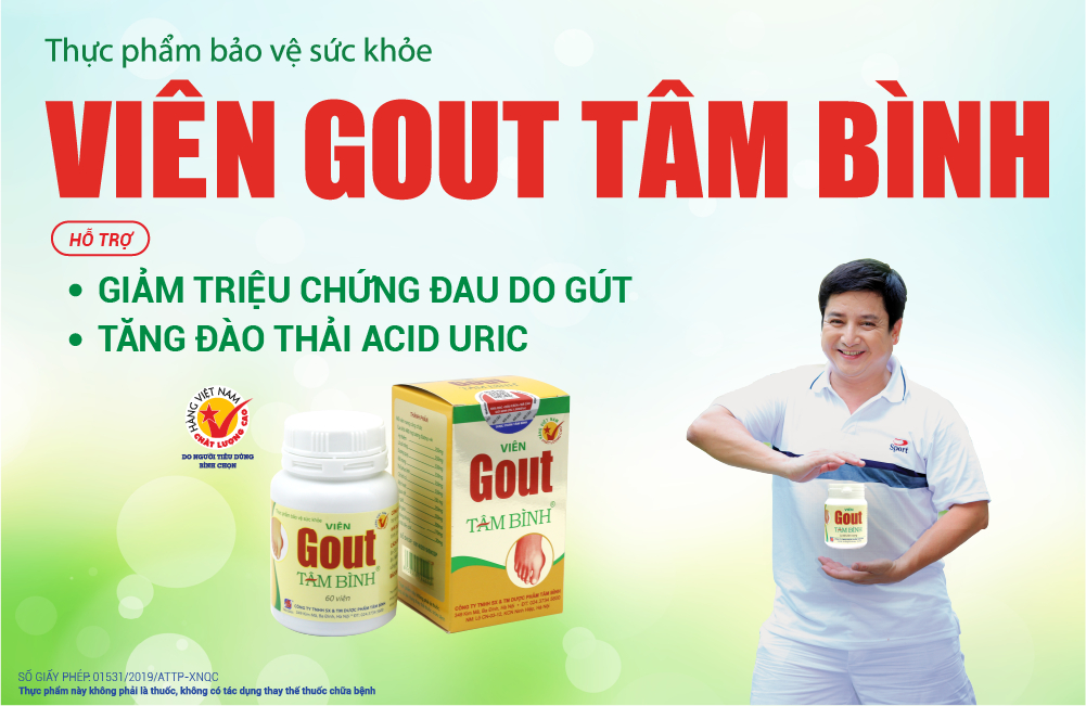 Mô tả Combo 3 hộp Viên Gout Tâm Bình - Hỗ trợ giảm đau do gút, tăng đào thải axit uric - 1