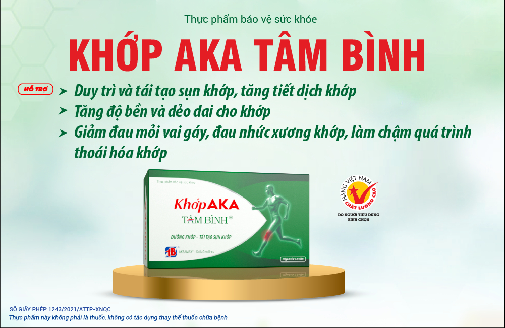 Mô tả Viên khớp AKA Tâm Bình - Hỗ trợ dưỡng khớp, tái tạo sụn khớp hộp 5 vỉ x 12 - 1