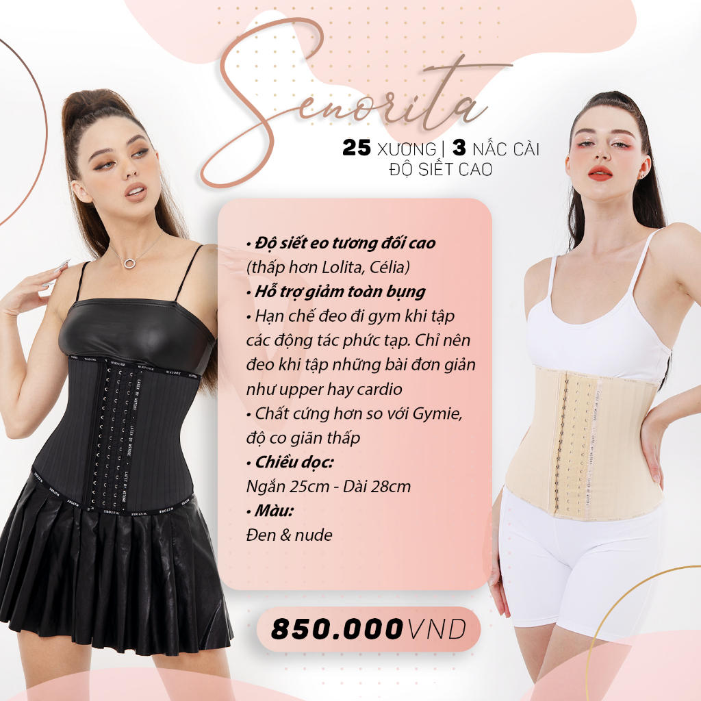 Mô tả Đai Nịt Bụng Latex WSTORE 25 Xương Truyền Thống Giảm Eo - Latex by W.Store Chuẩn Chính Hãng - 1