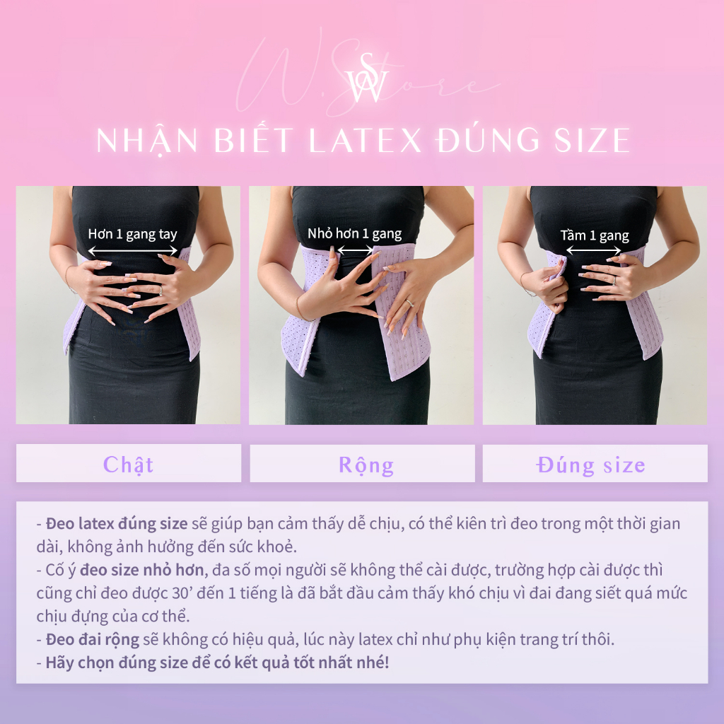 Mô tả Đai Nịt Bụng Latex WSTORE 25 Xương Truyền Thống Giảm Eo - Latex by W.Store Chuẩn Chính Hãng - 4