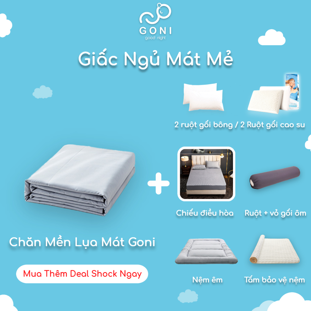 Mô tả Chăn hè mền lụa mát Goni làm mát tự nhiên kích thước 1m5 x 2m, 2m x 2m3 - 8