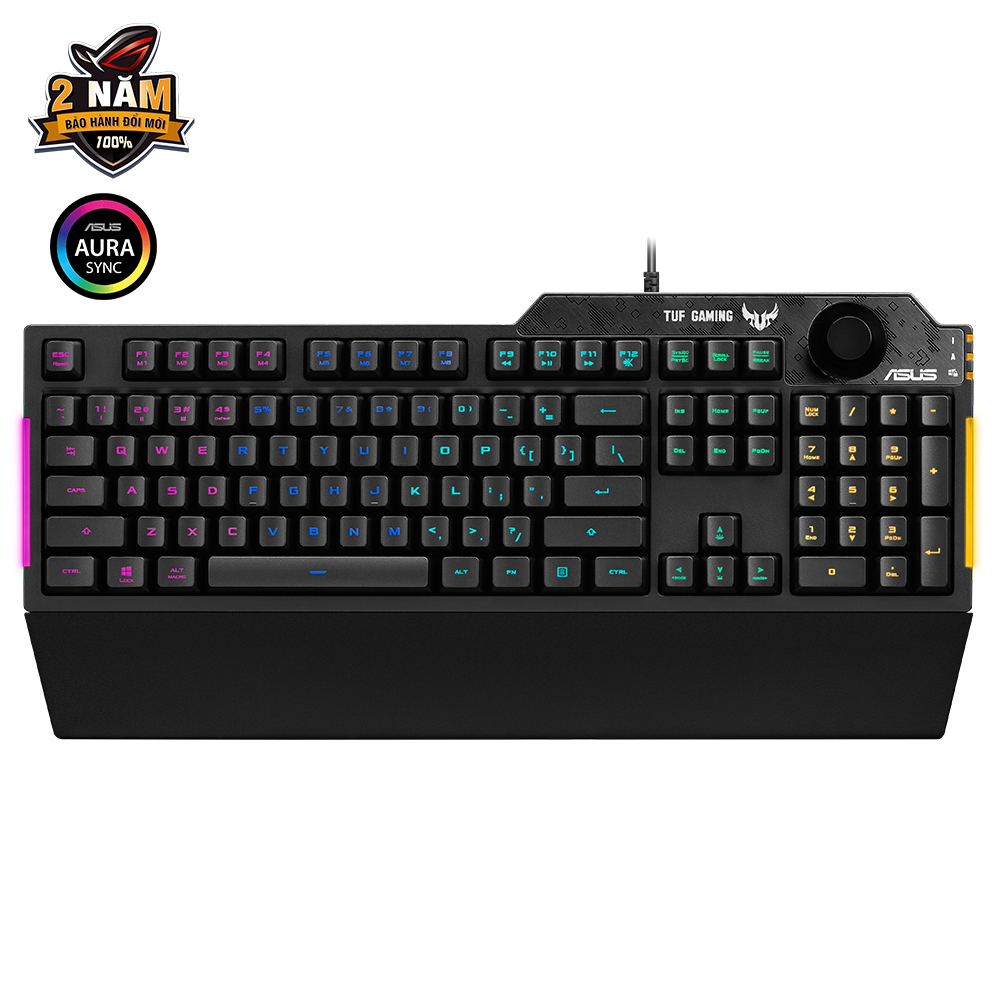 Mô tả Bàn phím cơ quang gaming TUF GAMING K1 90MP01X0-BKUA00 Aura Sync Đệm tay tháo rời Chống nước 300 ml - 1