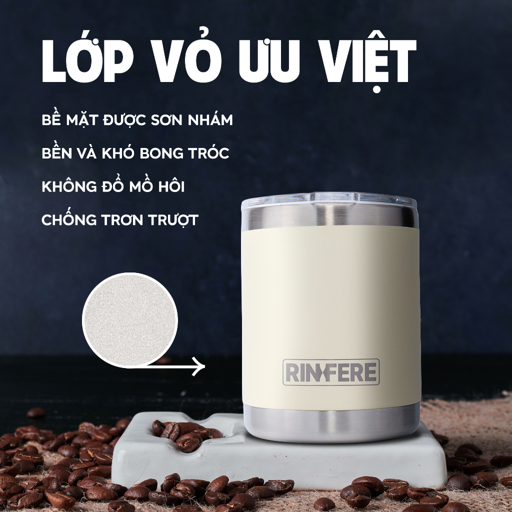 Mô tả Ly Giữ Nhiệt Cà Phê Nắp Trượt Chống Tràn Rinfere (295ml) - Khắc Tên Theo Yêu Cầu - 2