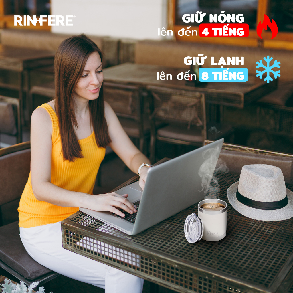 Mô tả Ly Giữ Nhiệt Cà Phê Nắp Trượt Chống Tràn Rinfere (295ml) - Khắc Tên Theo Yêu Cầu - 3