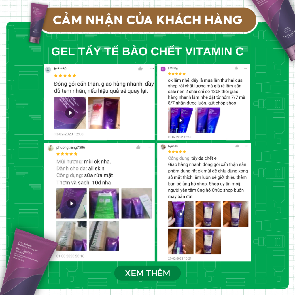 Mô tả Combo 2 Tẩy Tế Bào Chết Da Mặt Vitamin C 6in1 Hàn Quốc WHISIS Pure Esthetic Brightening Peeling Gel Sáng Đều Màu Da - 1