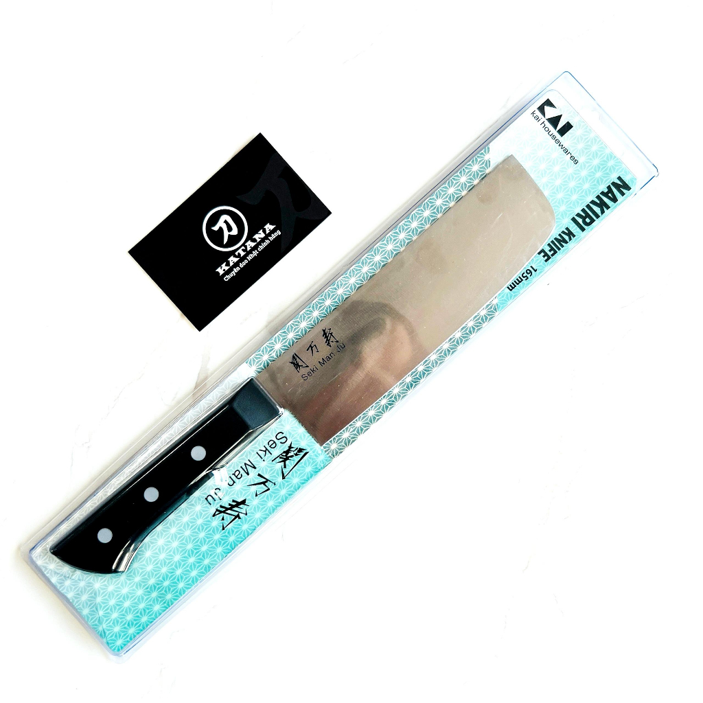 Mô tả Dao bếp cao cấp KAI Ấn Seki ManJu Nakiri - Dao đầu vuông thái rau củ BE0581 (165mm) - 2