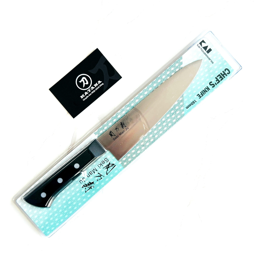Mô tả Dao bếp cao cấp KAI Ấn Seki ManJu Chef - Dao thái thịt cá BE0580 (180mm) - 2
