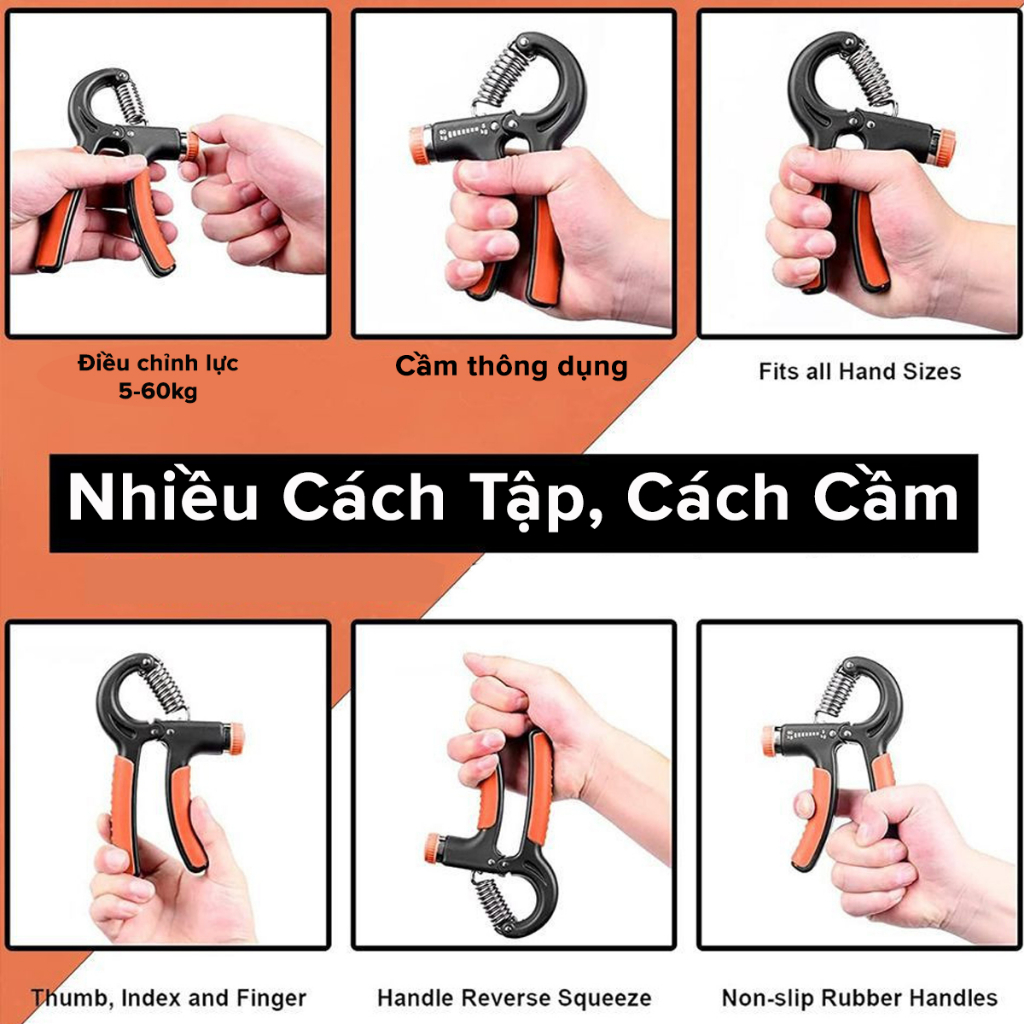 Mô tả Kìm Bóp Tay Tập Lực Cơ Cổ Tay Chữ R Dụng Cụ Tập Gym Tại Nhà Điều Chỉnh Lực Từ 5 - 60kg Có Loại Đếm Số Hãng Amalife - 2