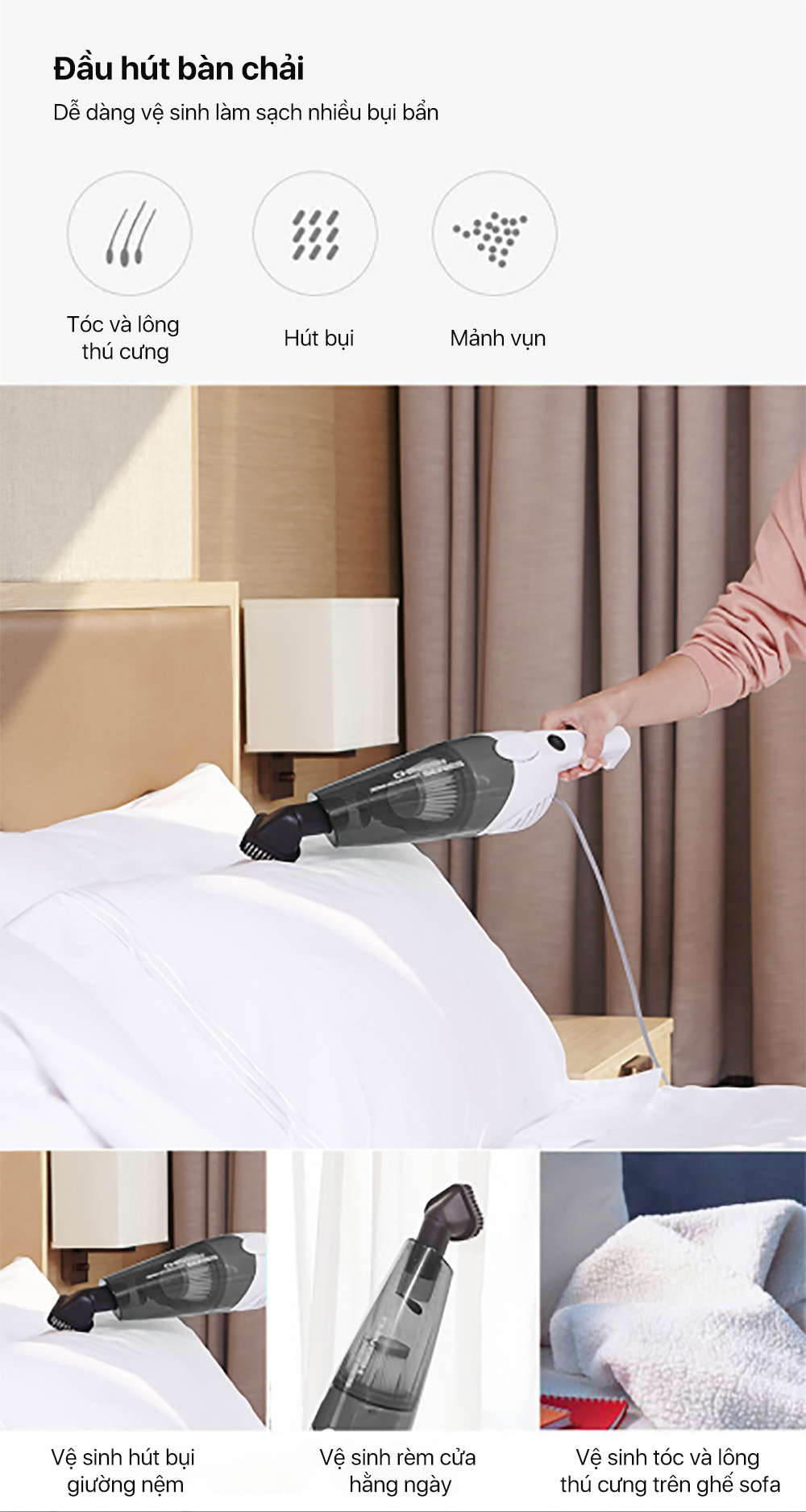 Deerma DX118C hút khe hẹp