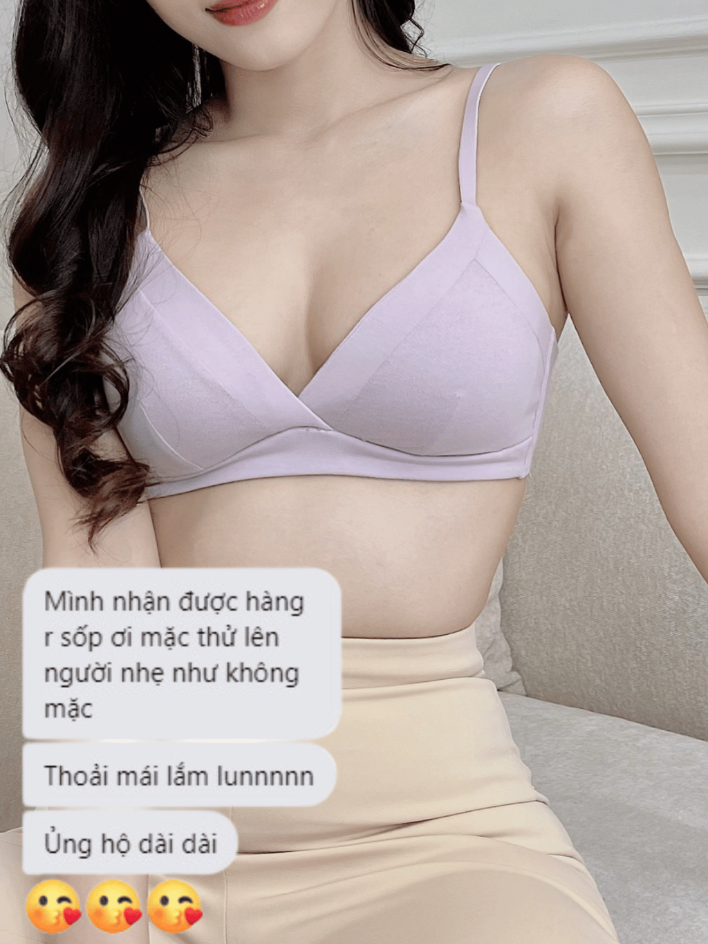 Mô tả Áo ngực nữ không gọng đệm mỏng chưa đến 0,5cm cotton tơ tằm êm ái thoáng mát Venus Charm 8005 - 2