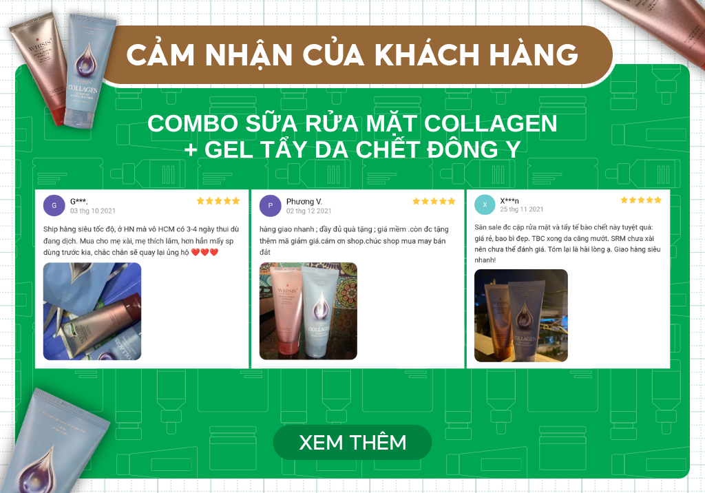 Mô tả Combo Làm Sạch "Trẻ Mãi Không Già" WHISIS Gồm Sữa Rửa Mặt Collagen Chống Lão Hóa Và Gel Tẩy Tế Bào Chết Đông Y 120ml - 2