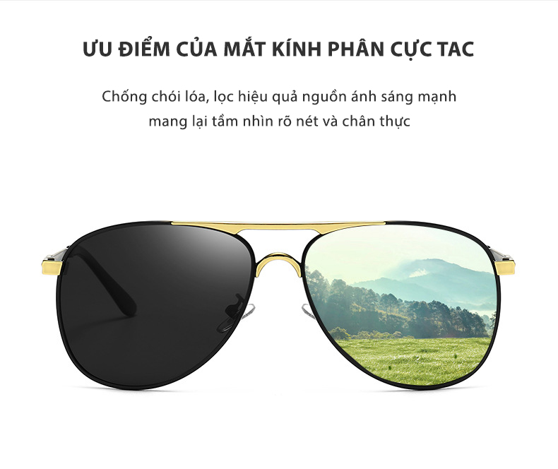Mô tả Kính Mát Nam Cao Cấp AORON Tròng Mắt Polaroid Chống Chói Lóa Và Tia UV Cực Tím Đẳng Cấp Nam Tính Cực Chất AK124 - 6