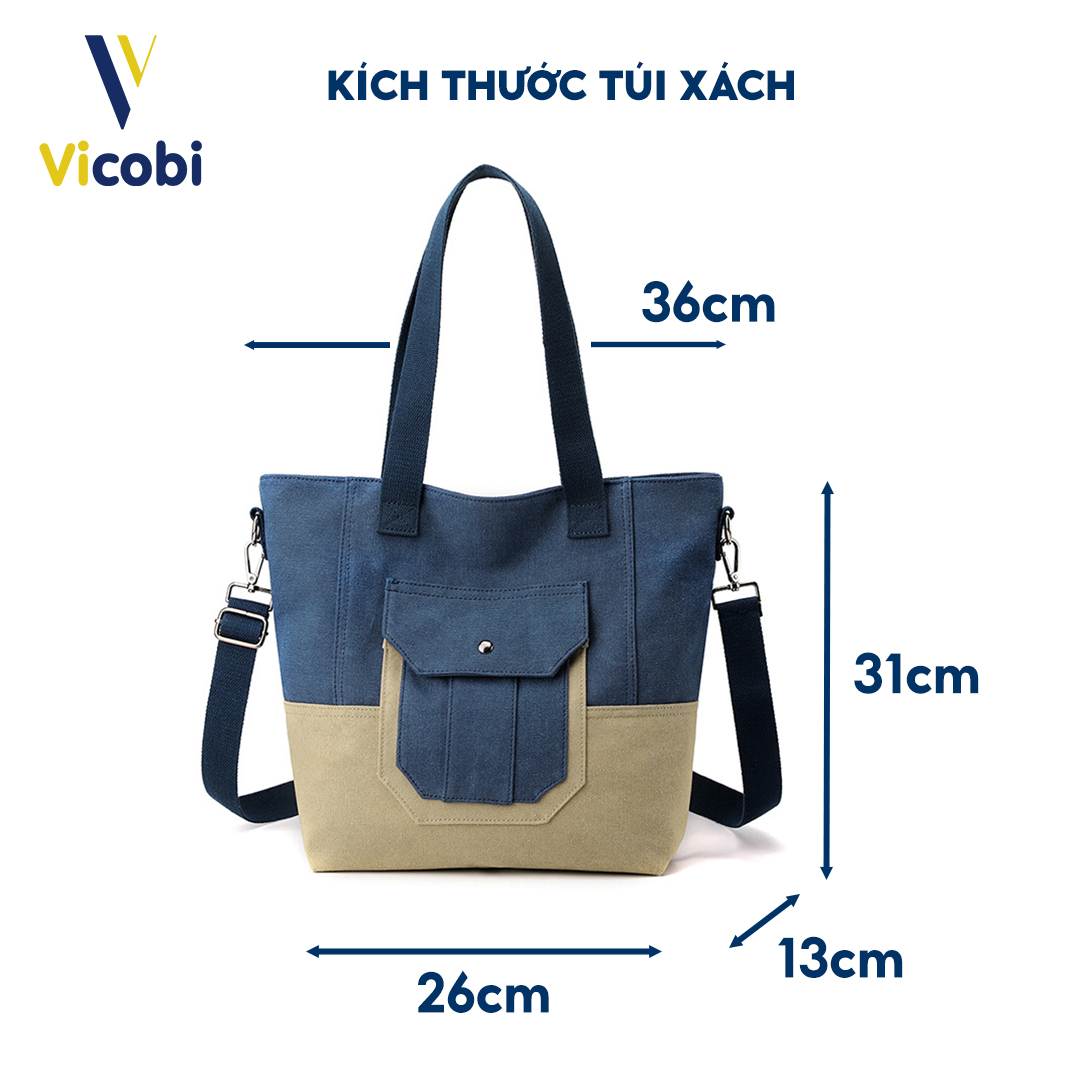 Túi xách nữ vải Canvas Amy Vicobi CV6 màu sắc