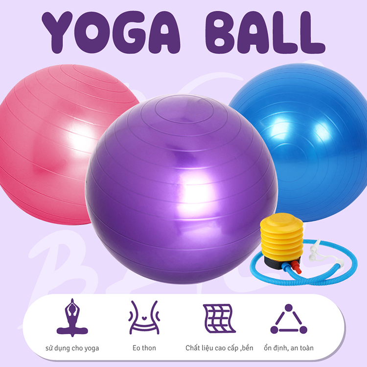 Mô tả KHÔNG KÈM BƠM  BG-Bóng tập gym/yoga 3 màu lựa chọn PINK-BLUE-VIOLET - 3