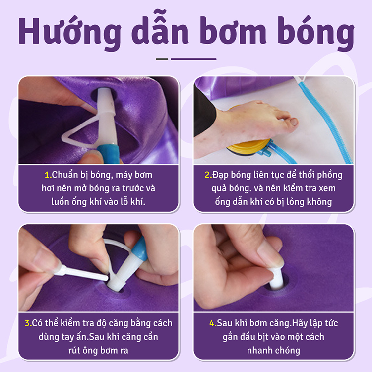 Mô tả KHÔNG KÈM BƠM  BG-Bóng tập gym/yoga 3 màu lựa chọn PINK-BLUE-VIOLET - 9