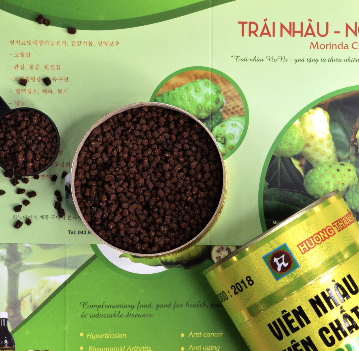 Mô tả Viên Nhàu Nguyên Chất Hương Thanh, Noni Pill 100% Chiết Xuất Từ Quả Nhàu, Giúp Bổ Xương Khớp, Tăng Đề Kháng, Hộp 500g - 5