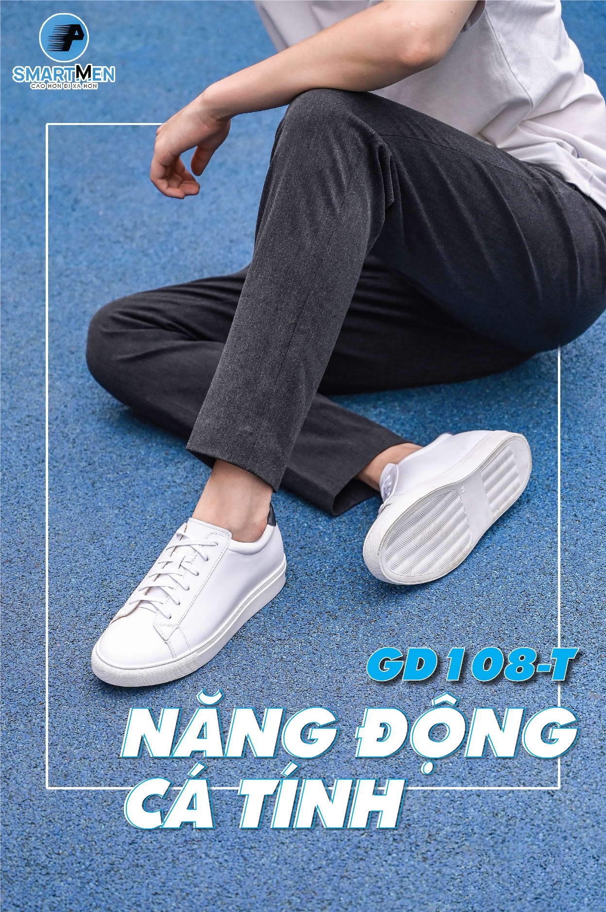 Mô tả Giày tăng chiều cao thể thao Smartmen GD1-08 Trắng - 1