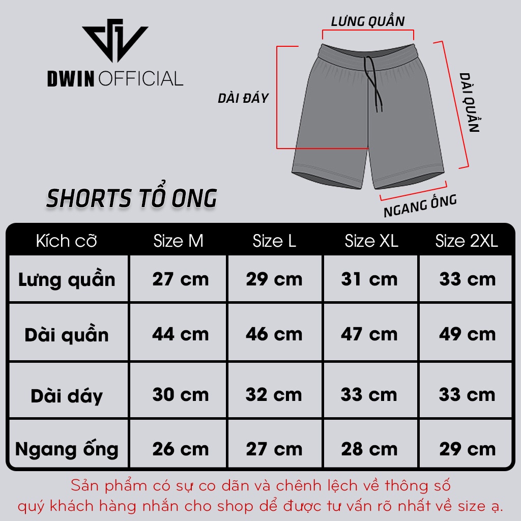 Mô tả Quần short nam xốp tổ ong Dwin thể thao basic nam nữ oversize phong cách đường phố Hàn Quốc Ulzzang - 1