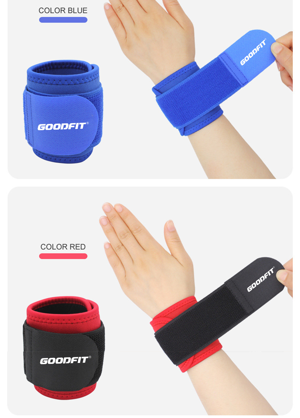 Mô tả Băng bảo vệ cổ tay tập thể thao GoodFit GF306W có thể điều chỉnh - 5
