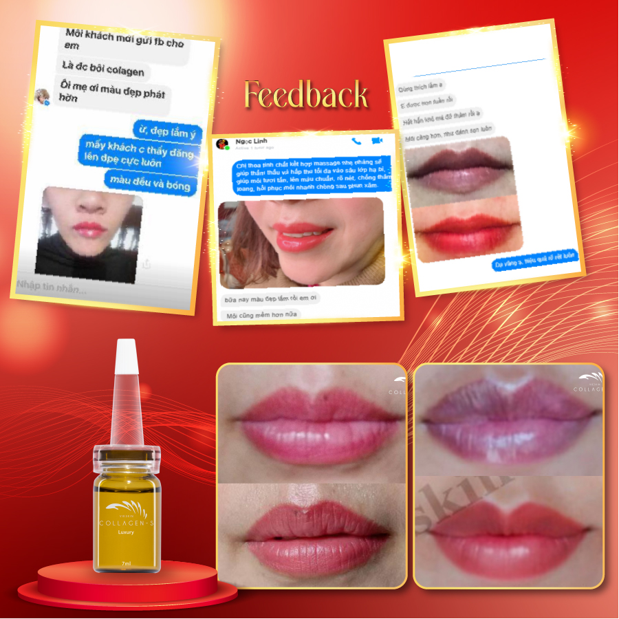 Môi căng bóng với Vieskin GoldShine