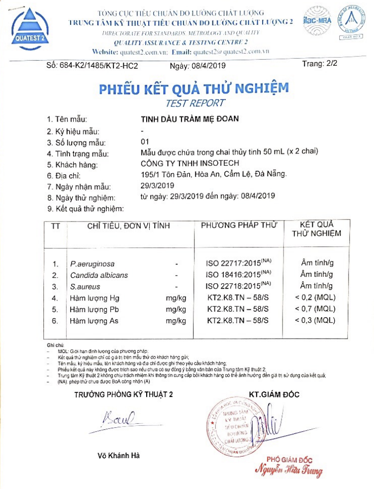 Mô tả 2 Chai tinh dầu tràm nguyên chất Mệ Đoan cho mẹ và bé 50ml - OCOP - FDA - ISO 9001:2015 - 3