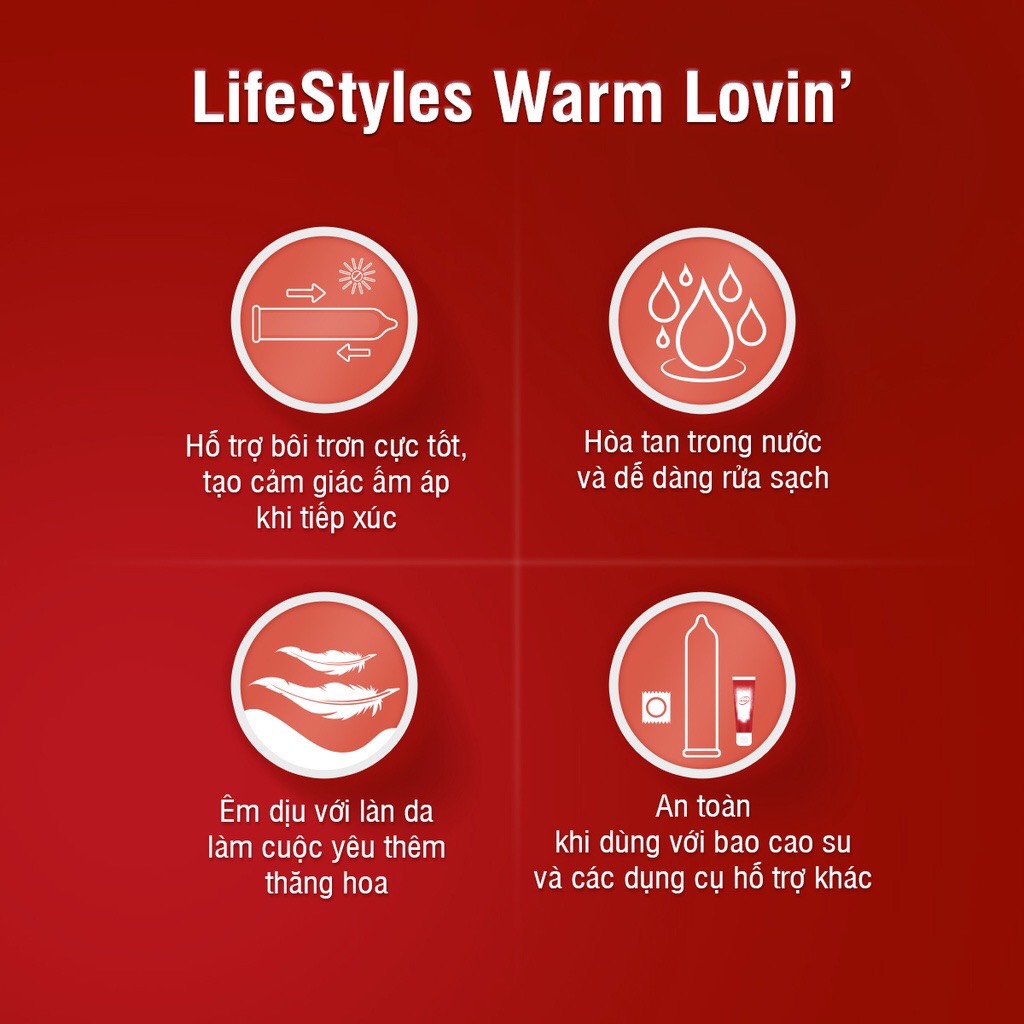 Mô tả Gel bôi trơn LifeStyles Warm Lovin' tăng cảm giác ấm nóng không chứa Paraben 50ml - 1