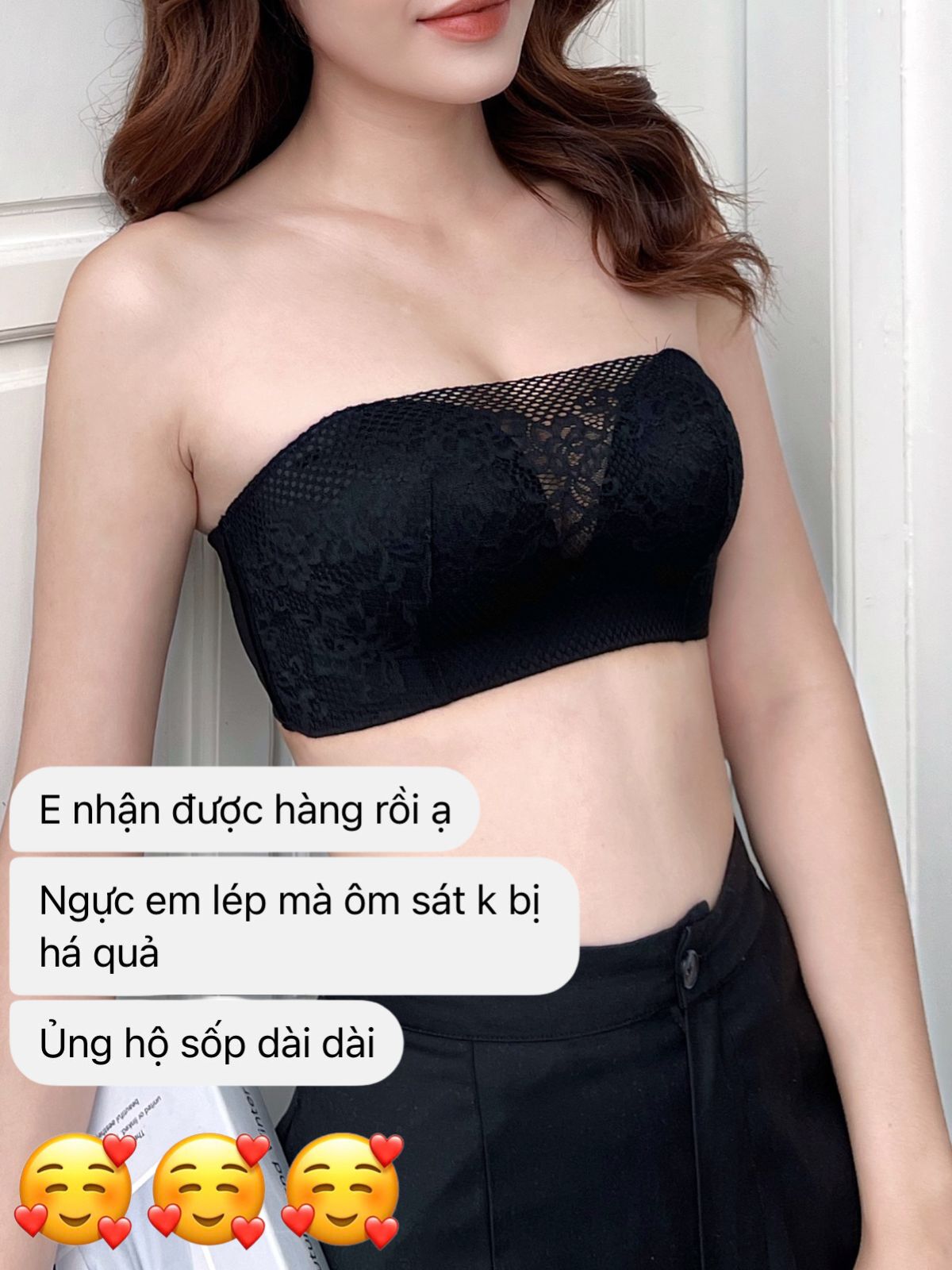 Mô tả Áo ngực quây không gọng nâng ngực viền silicon chống tụt đệm dày 3cm mút bàn tay Venus Charm 2019 - 2