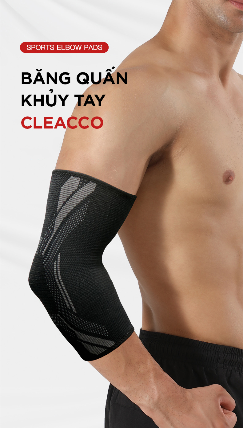 Mô tả Bắng Quấn Bảo Vệ Khủy Tay Chính Hãng Bảo Vệ Khủy Tay Tập Gym Thoáng Khí Đàn Hồi Cao Cleacco HS083  Boro Sport - 1