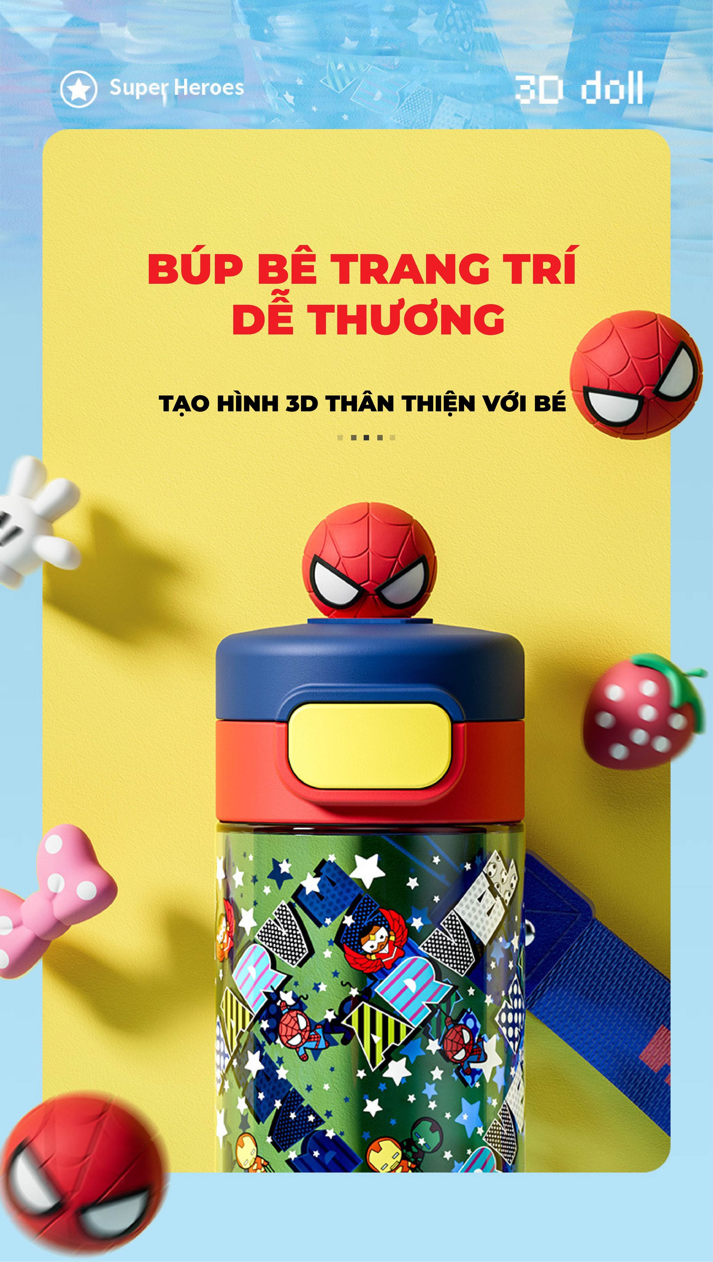 Mô tả Bình nước cho bé 1989KIDS SHOP đi học mẫu giáo mầm non tiểu học 530ml cao cấp chất liệu tritan độ bền cao chịu nhiệt tốt - 2