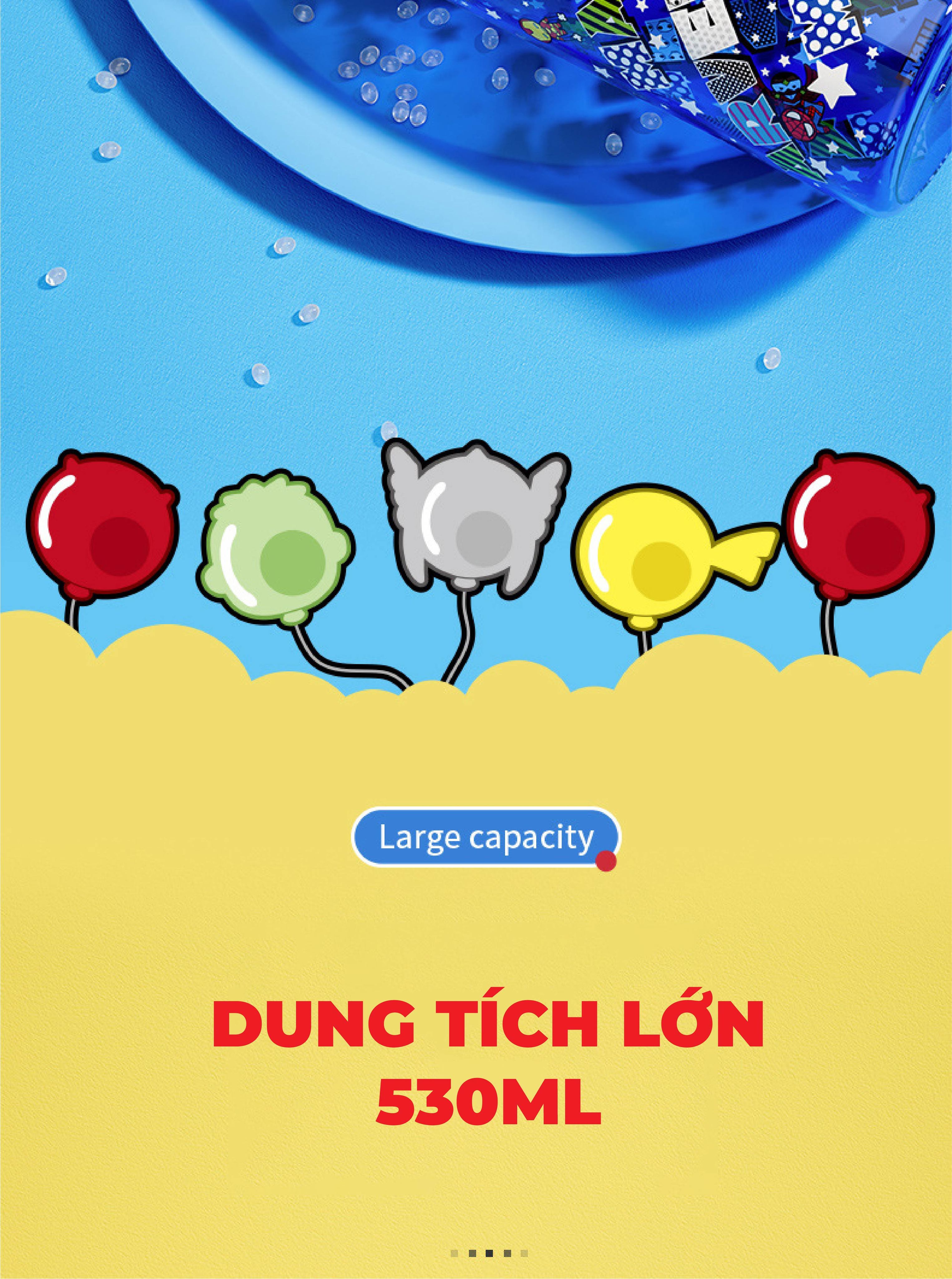 Mô tả Bình nước cho bé 1989KIDS SHOP đi học mẫu giáo mầm non tiểu học 530ml cao cấp chất liệu tritan độ bền cao chịu nhiệt tốt - 4