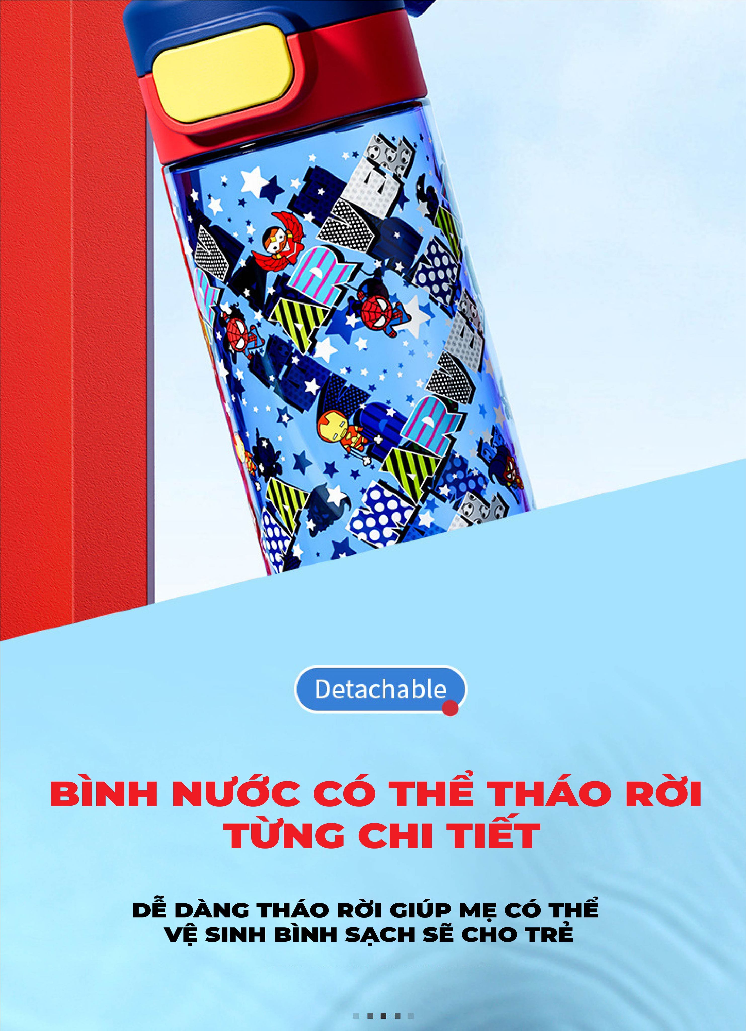 Mô tả Bình nước cho bé 1989KIDS SHOP đi học mẫu giáo mầm non tiểu học 530ml cao cấp chất liệu tritan độ bền cao chịu nhiệt tốt - 7