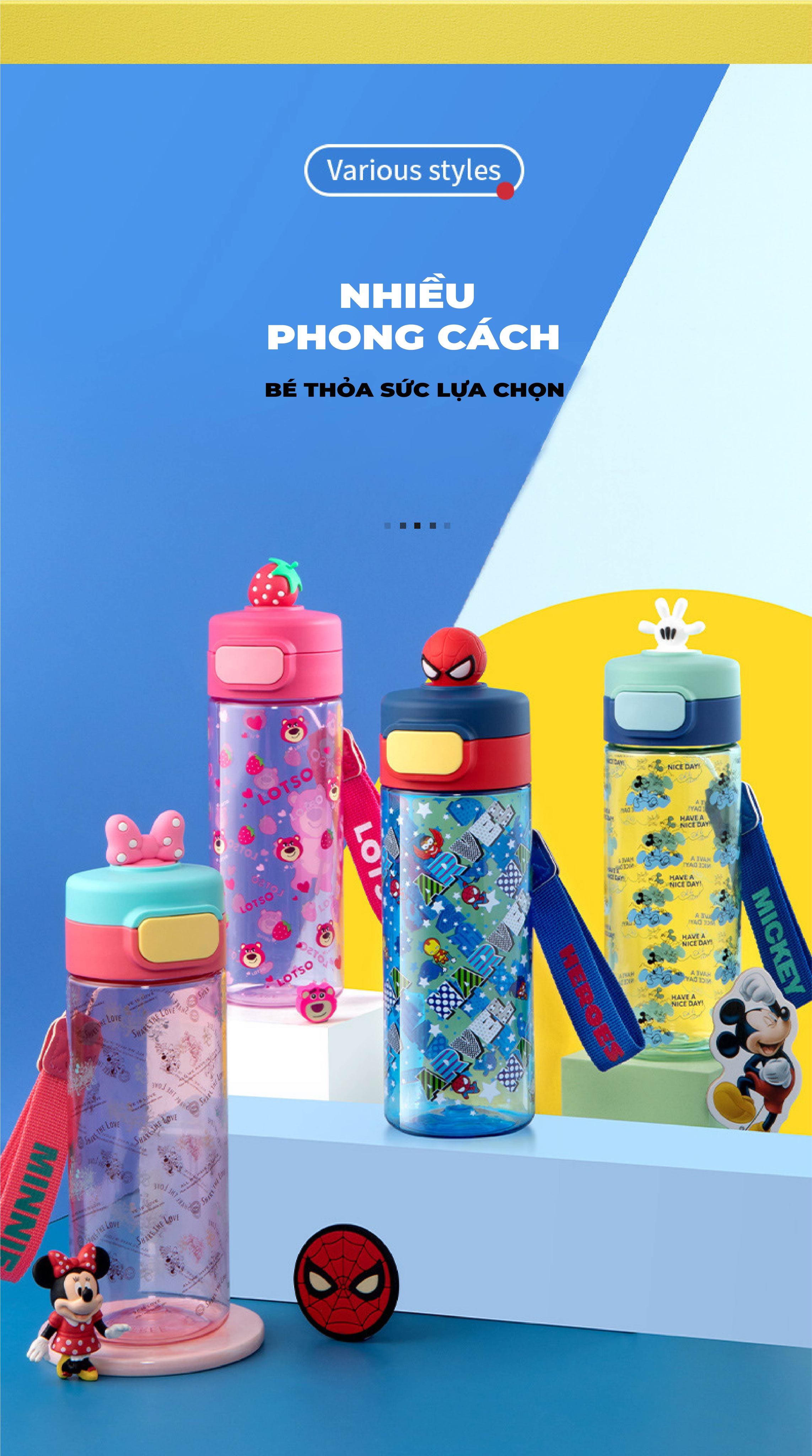 Mô tả Bình nước cho bé 1989KIDS SHOP đi học mẫu giáo mầm non tiểu học 530ml cao cấp chất liệu tritan độ bền cao chịu nhiệt tốt - 9