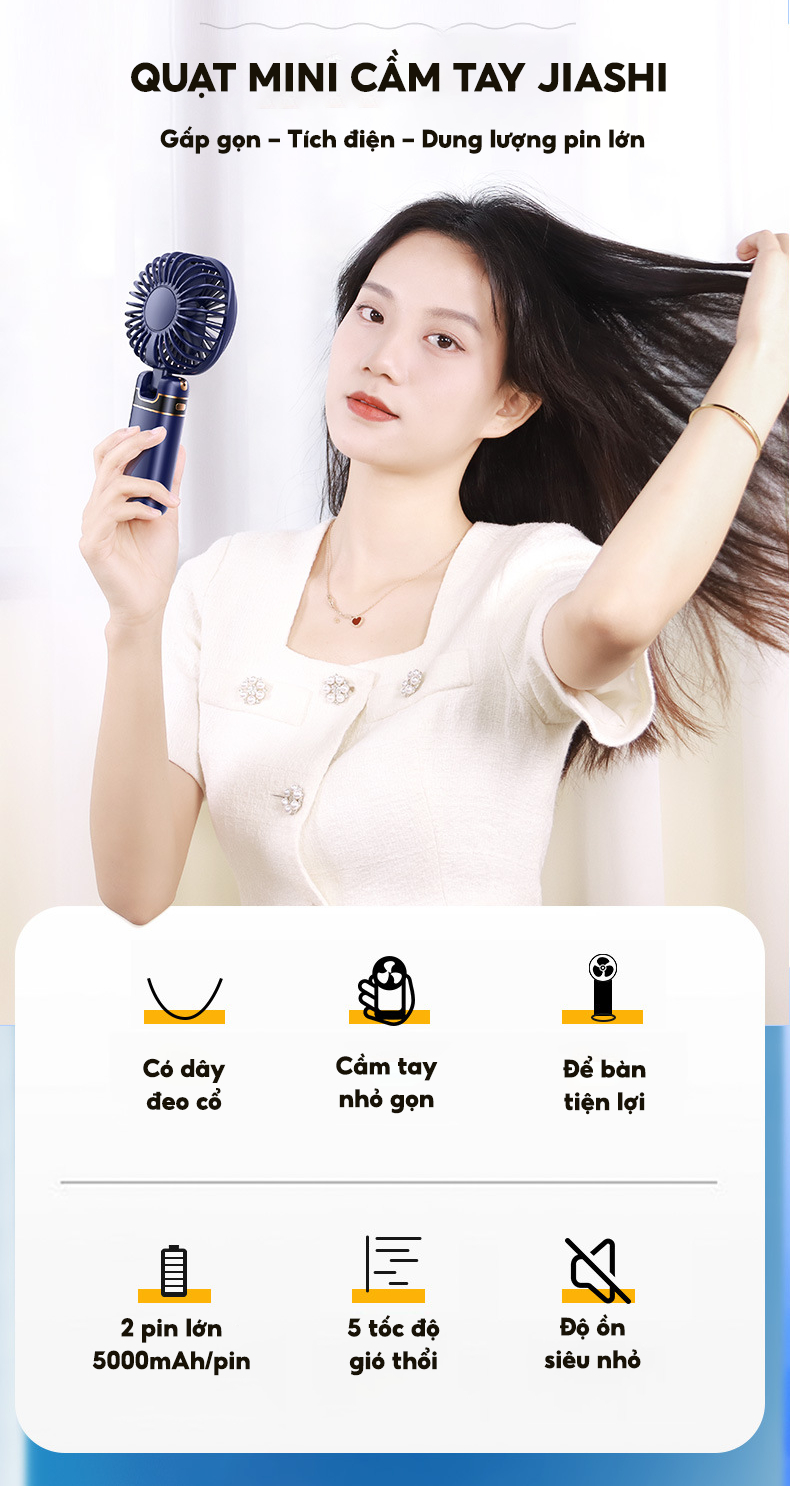 Quạt mini cầm tay HOKU 10000mAh