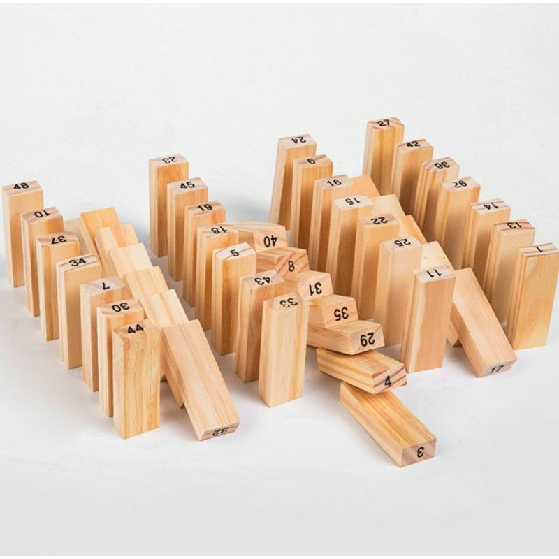 Mô tả Bộ Đồ Chơi Rút Gỗ Siêu TO Thanh Gỗ 72*24*12mm Cao Cấp 54 Thanh Tặng Kèm 4 Con Súc Sắc Cho Bé Chính Hãng Amalife - 5