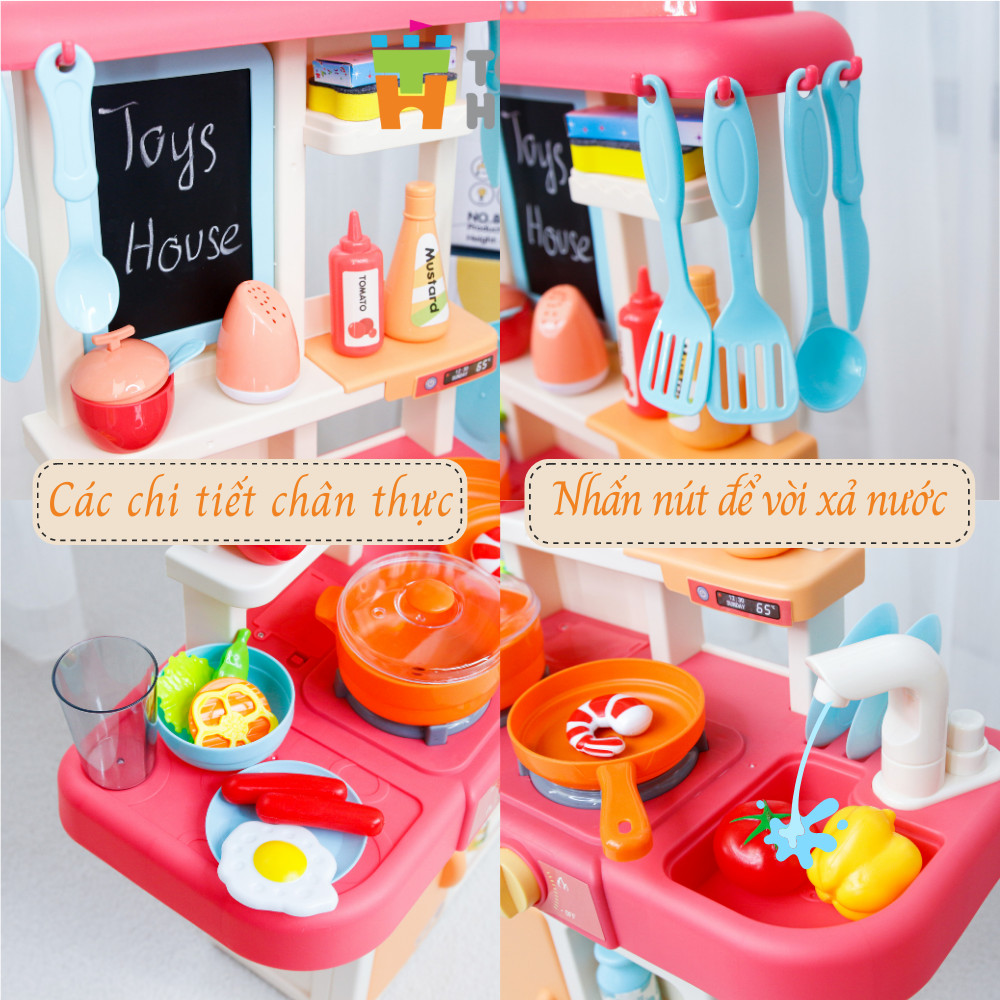 Mô tả Bộ đồ chơi nhà bếp có vòi nước cho trẻ em 2 đến 6 tuổi, 36 chi tiết mô phỏng đồ dùng nhà bếp nấu ăn Toyshouse 889-169 - 4