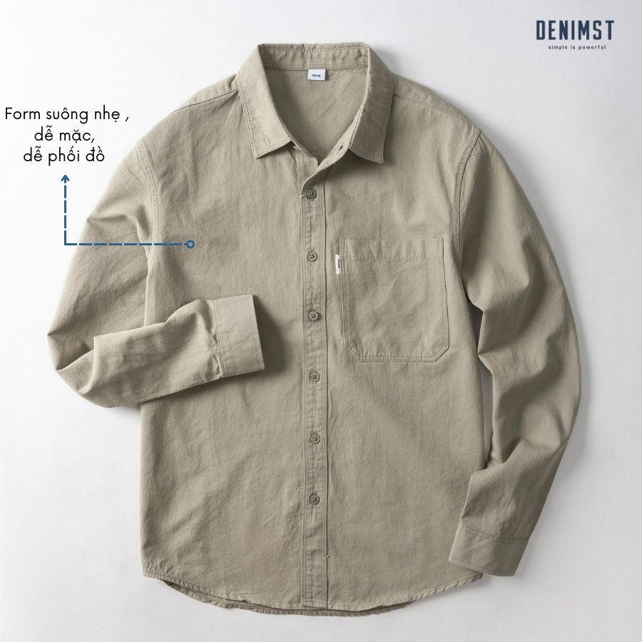 Mô tả Áo Sơ Mi Nam Dài Tay Design, Chất Kaki Cotton DENIMST 2049, Dáng Suông - 3
