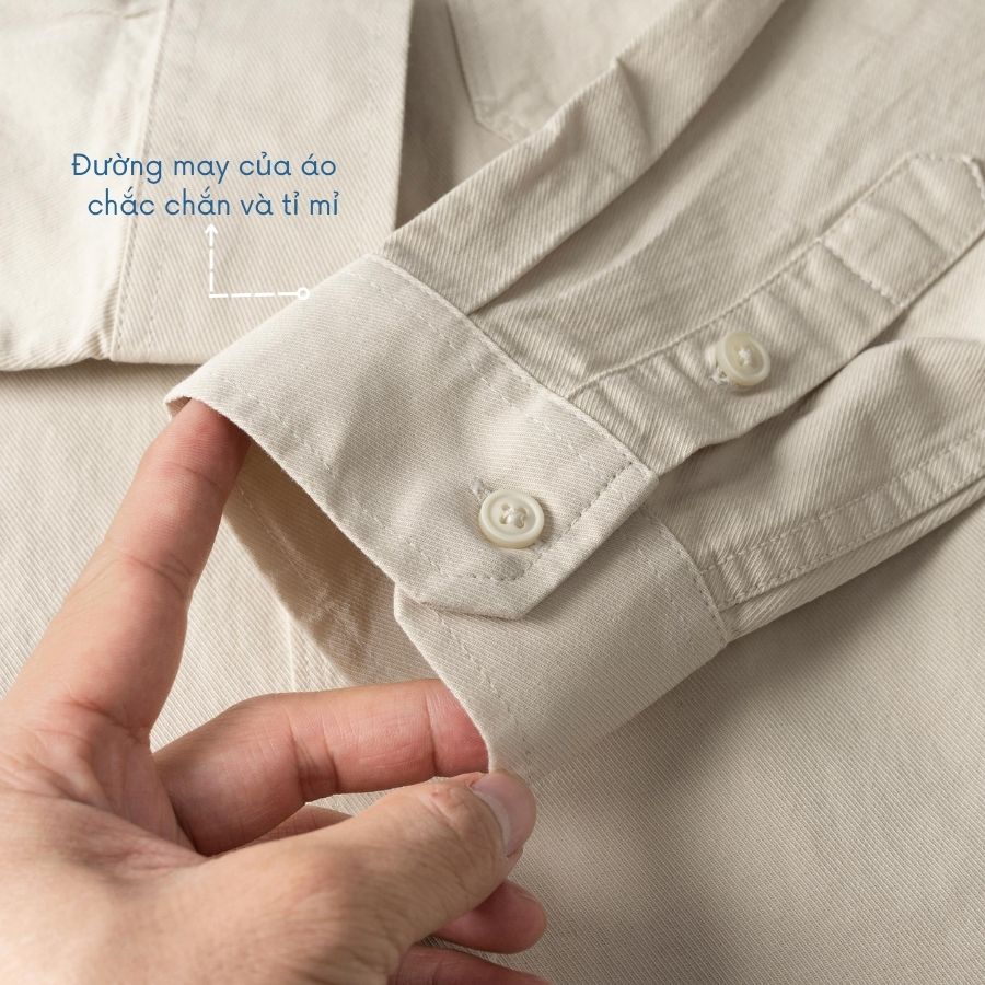 Mô tả Áo Sơ Mi Nam Dài Tay Design, Chất Kaki Cotton DENIMST 2049, Dáng Suông - 4