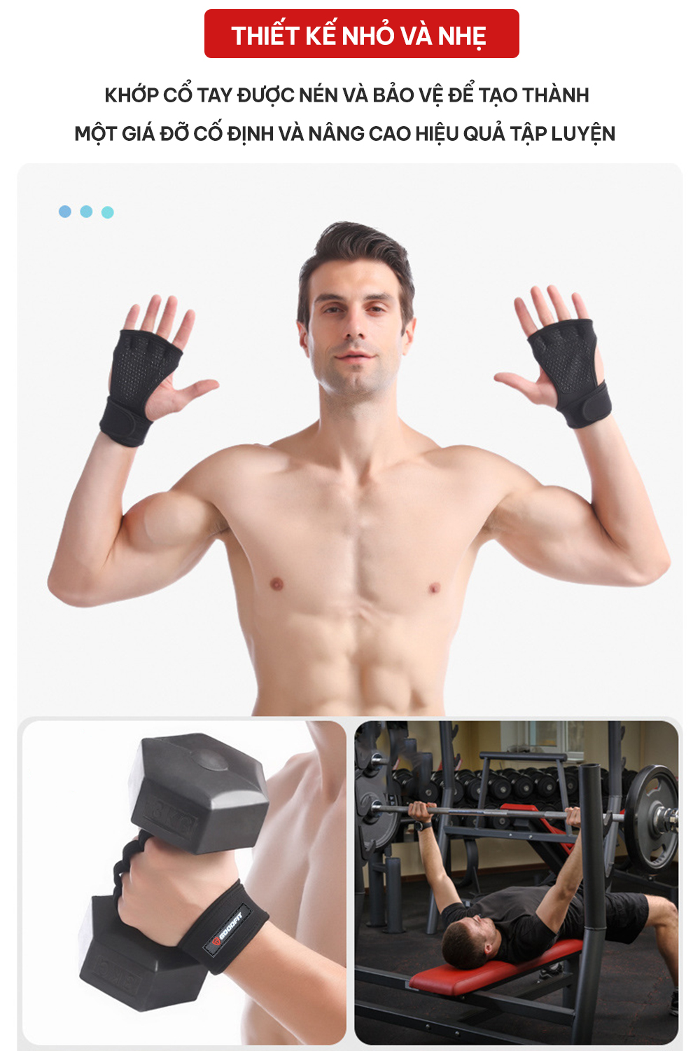 Mô tả Găng tay tập Gym kết hợp quấn cổ tay GoodFit GF207G chống chai tay, bảo vệ cổ tay - 6