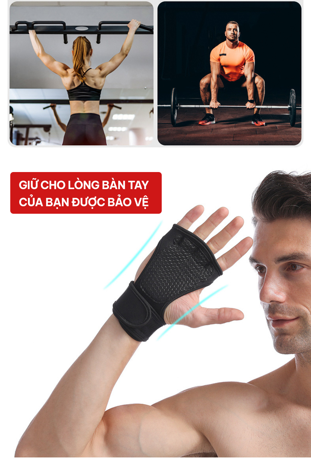 Mô tả Găng tay tập Gym kết hợp quấn cổ tay GoodFit GF207G chống chai tay, bảo vệ cổ tay - 7