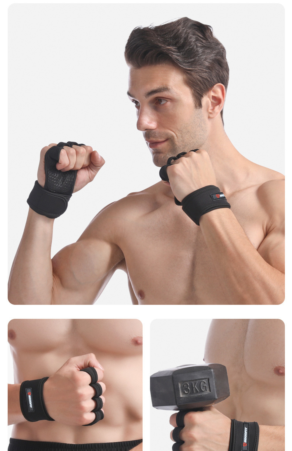 Mô tả Găng tay tập Gym kết hợp quấn cổ tay GoodFit GF207G chống chai tay, bảo vệ cổ tay - 10