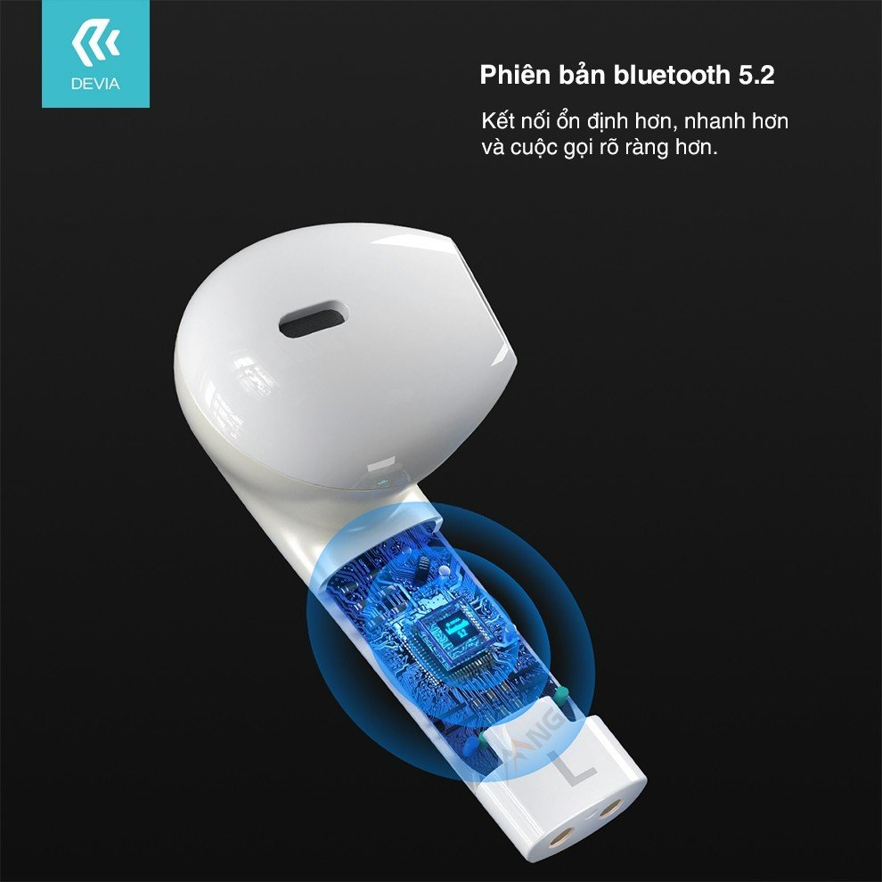 Tai nghe bluetooth không dây nhét tai Devia có mic nghe nhạc liên tục ...