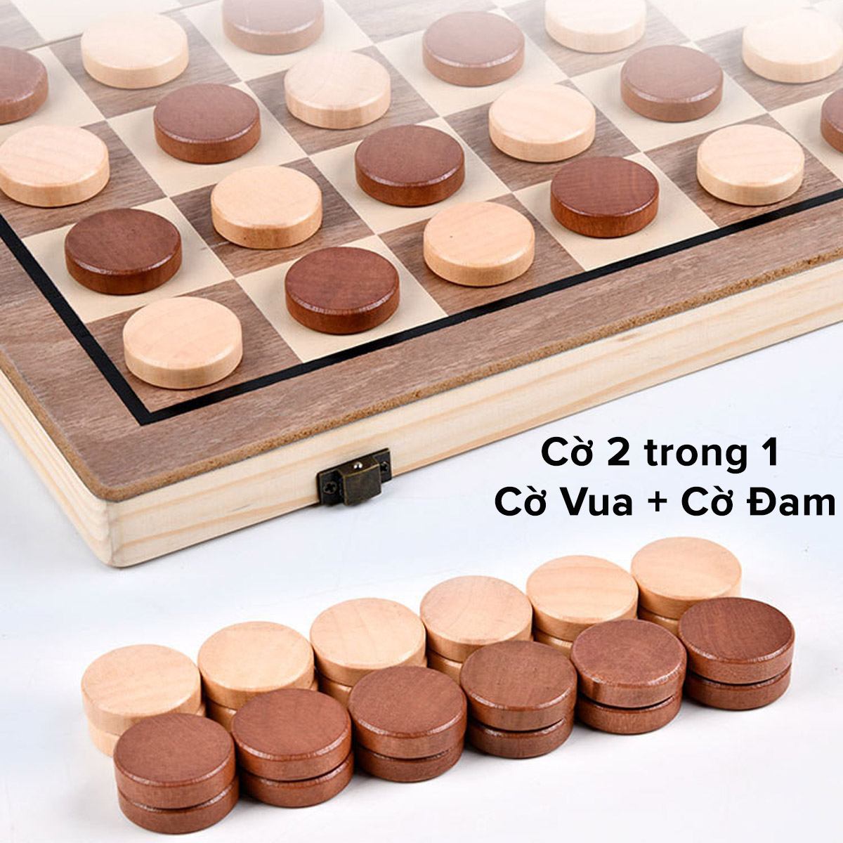 Mô tả Bộ Cờ Vua Nam Châm Bằng Gỗ Với Lực Hút Mạnh Tặng Kèm 2 Quân Hậu Kết Hợp Cờ Đam – Cờ Caro 2 Trong 1 Chính Hãng Amalife - 5