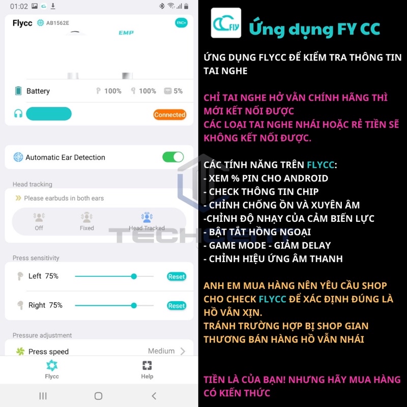 App Fly-CC kiểm tra hổ vằn chuẩn