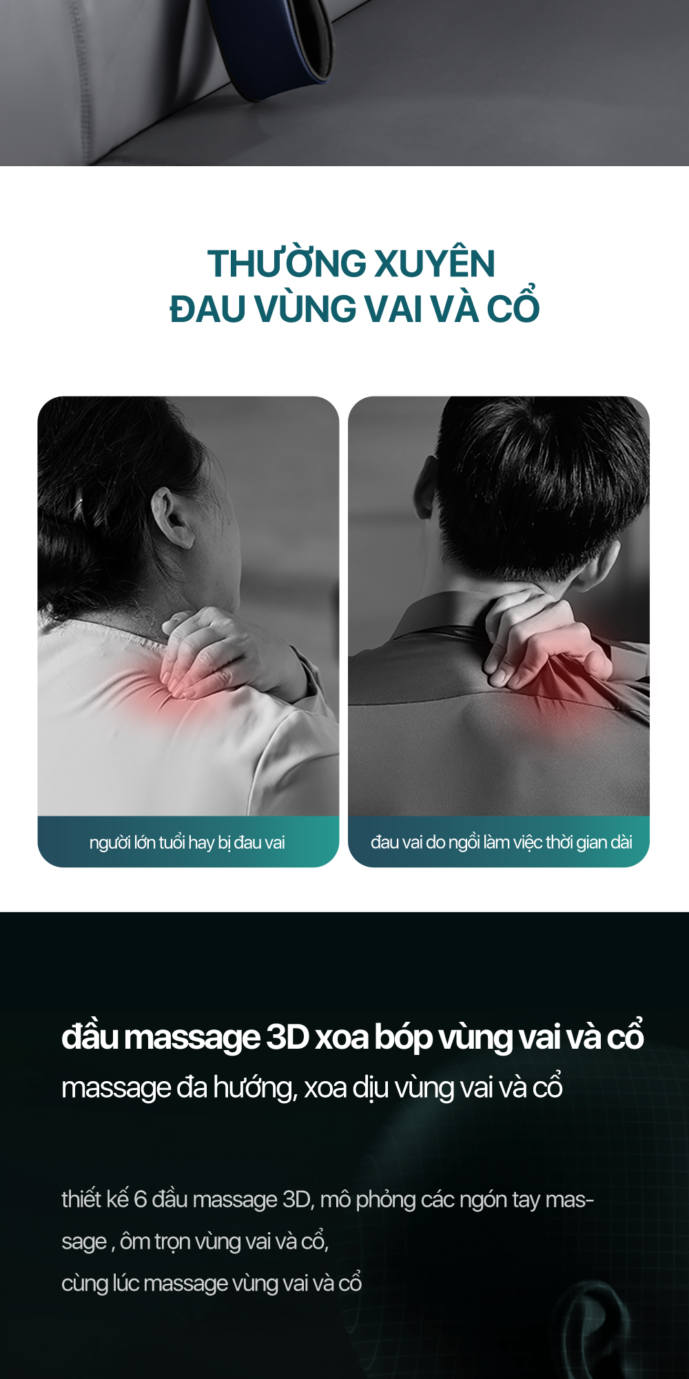 Máy massage cổ vai gáy Philips 3521 sạc không dây