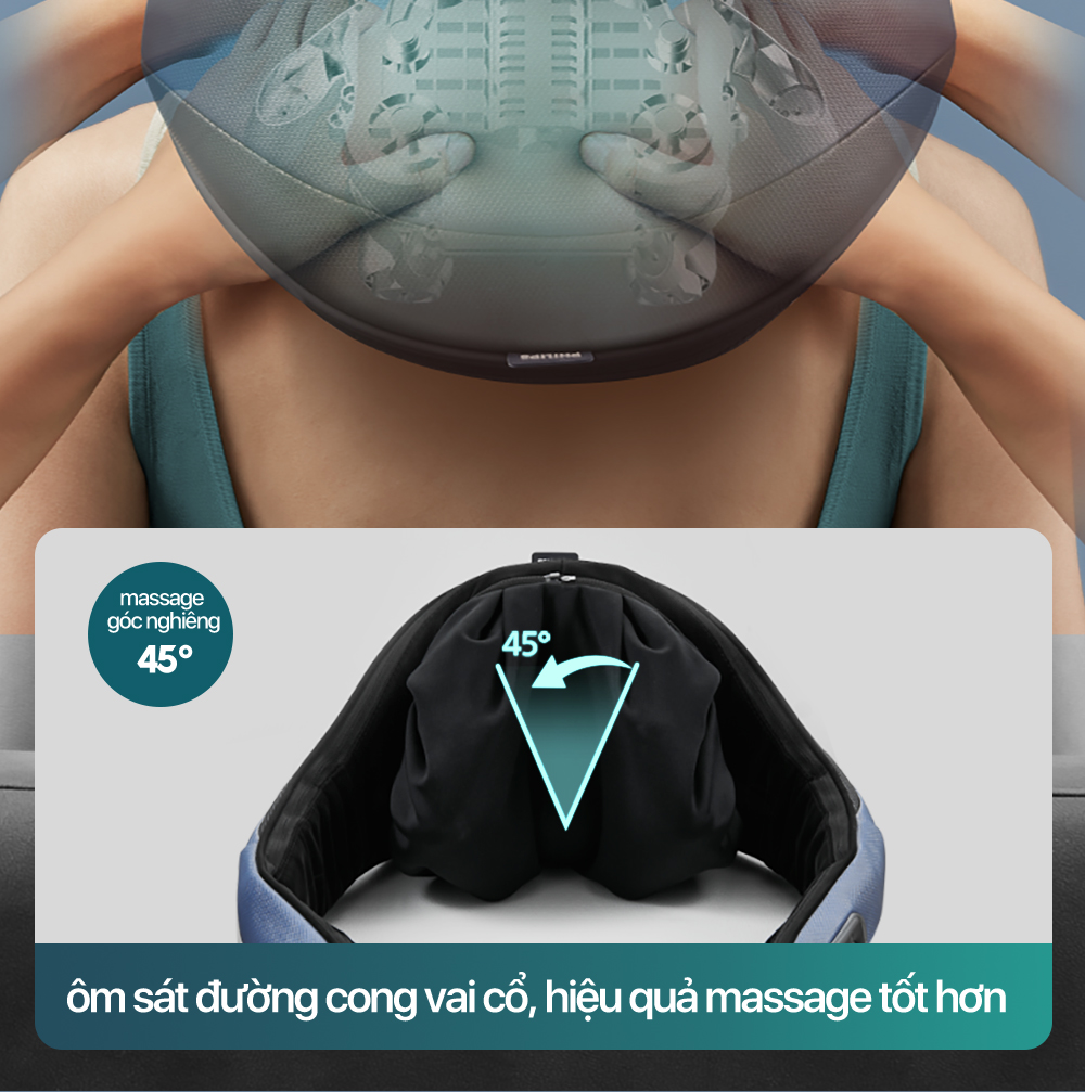 Máy massage cổ vai gáy Philips 3521 bảng điều khiển