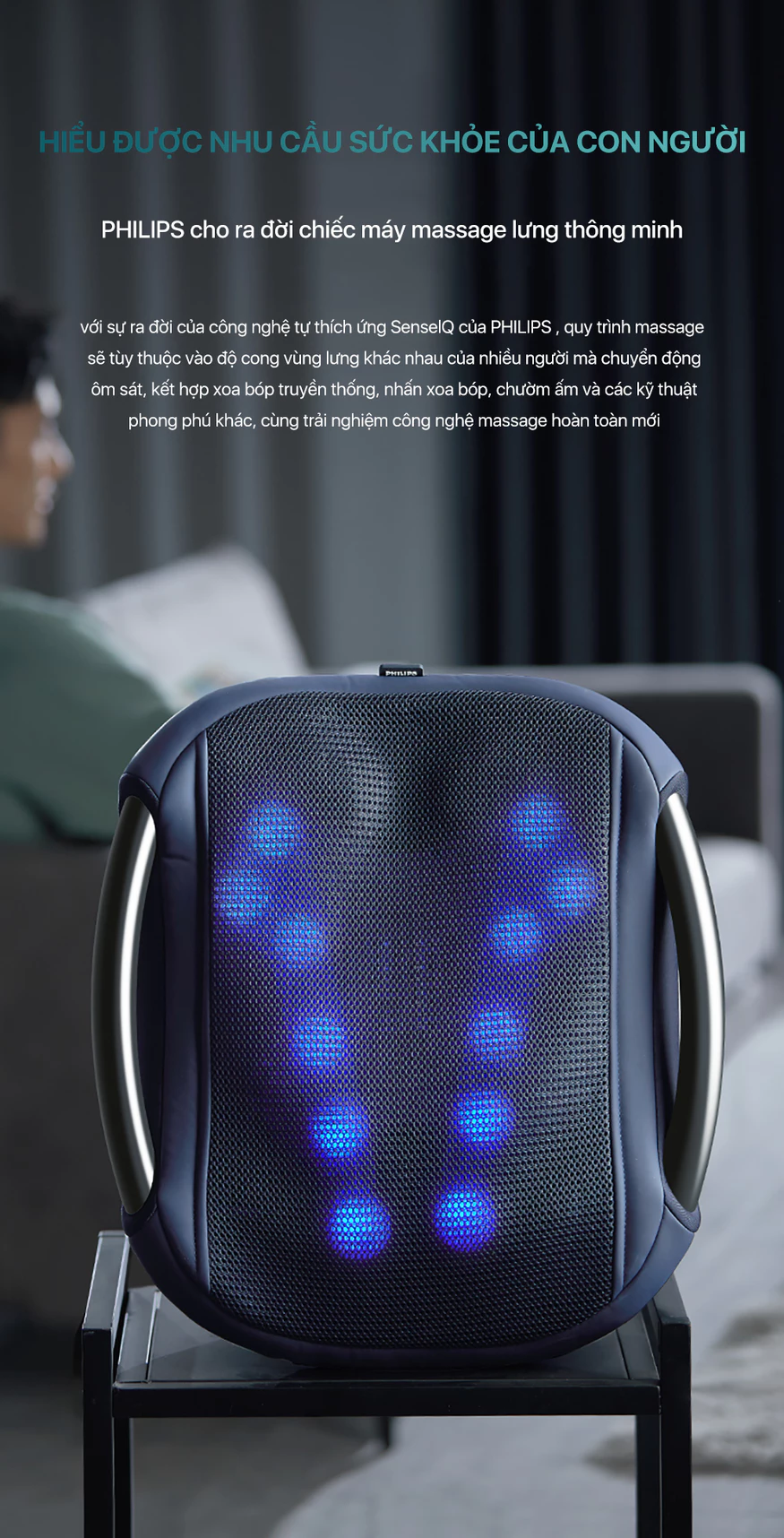 Máy massage lưng Philips 4501 - Chườm ấm 42 độ C