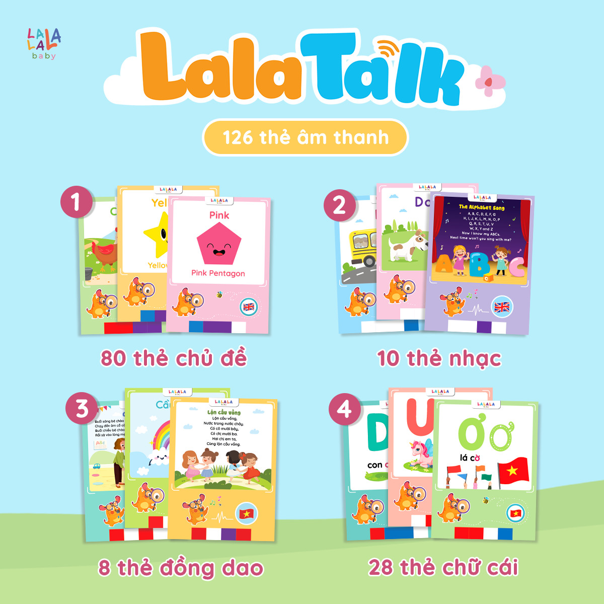 Các thẻ học đi kèm máy Lalatalk