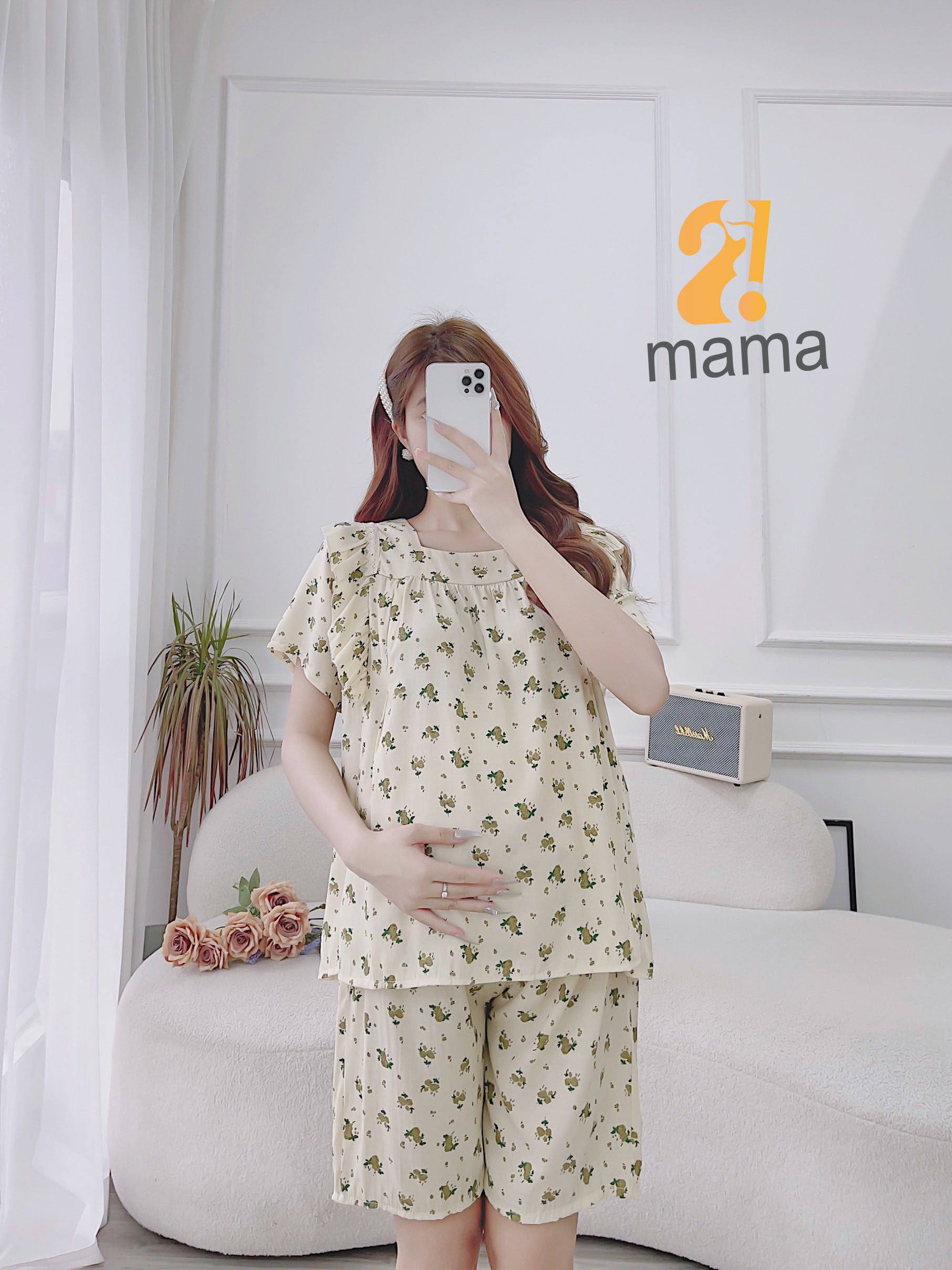 Mô tả Đồ Bộ Bầu Và Sau Sinh 2mama Nhiều Màu Hoa Nhí Siêu Mát Mềm Mại, Dễ Thương Đủ Size 40-75kg - 6