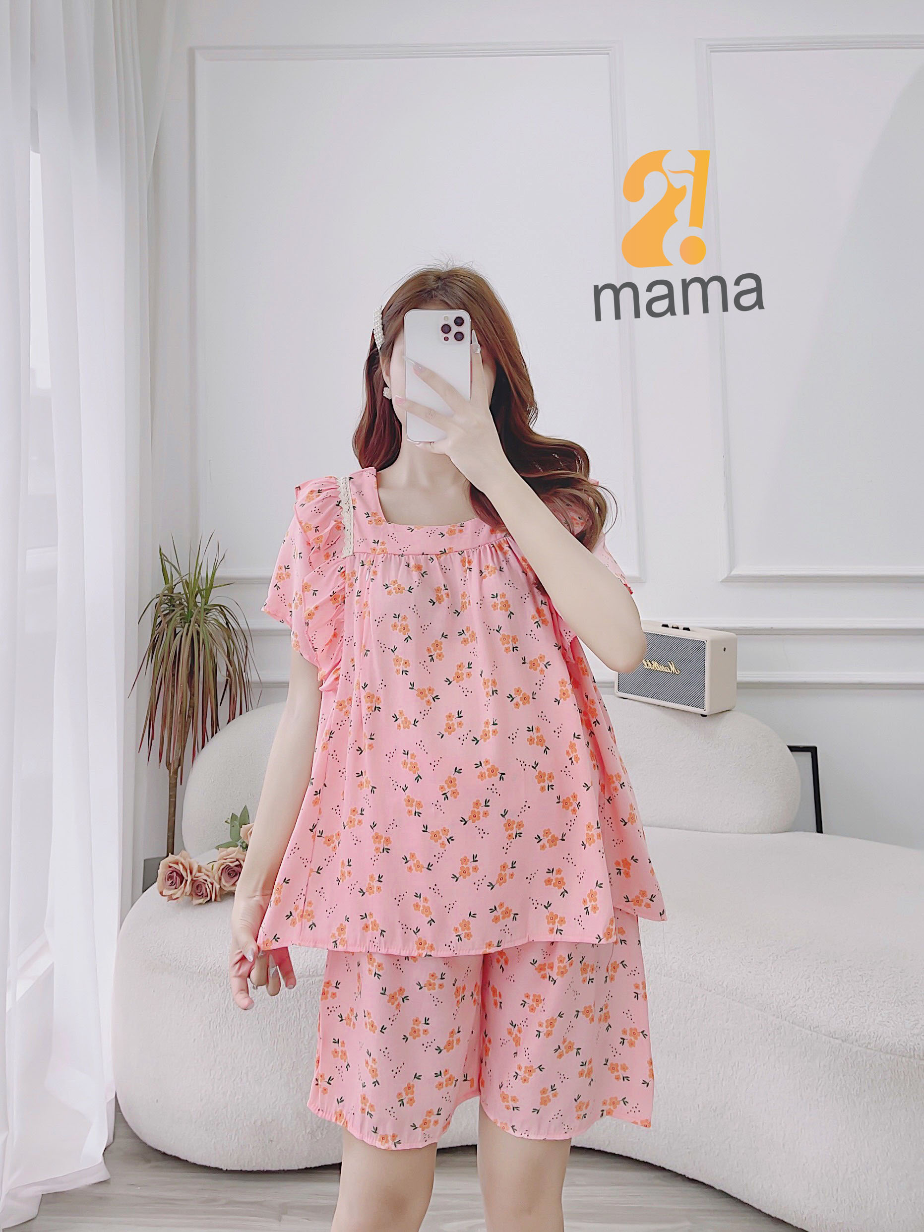 Mô tả Đồ Bộ Bầu Và Sau Sinh 2mama Nhiều Màu Hoa Nhí Siêu Mát Mềm Mại, Dễ Thương Đủ Size 40-75kg - 10